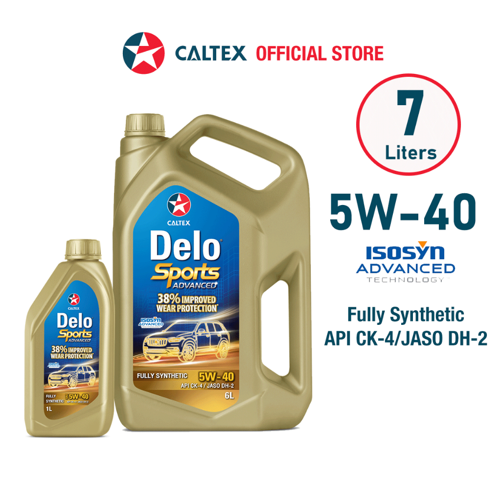 Caltex Delo Sports Fully Synthetic Advance 5W40 CK4 (7 ลิตร) น้ํามันเครื่องดีเซลสําหรับ 4X4