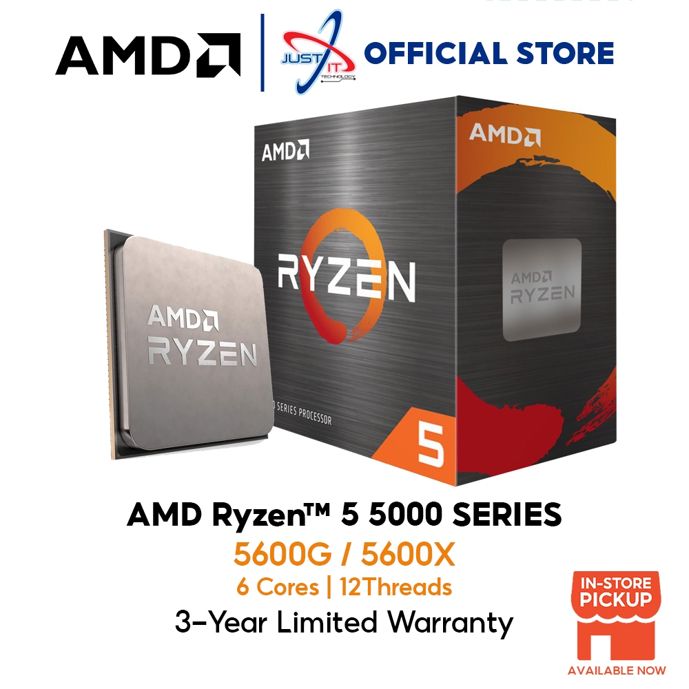 หน่วยประมวลผล AMD Ryzen 5 5600G Ryzen 5 5600X 5000 Series AM4