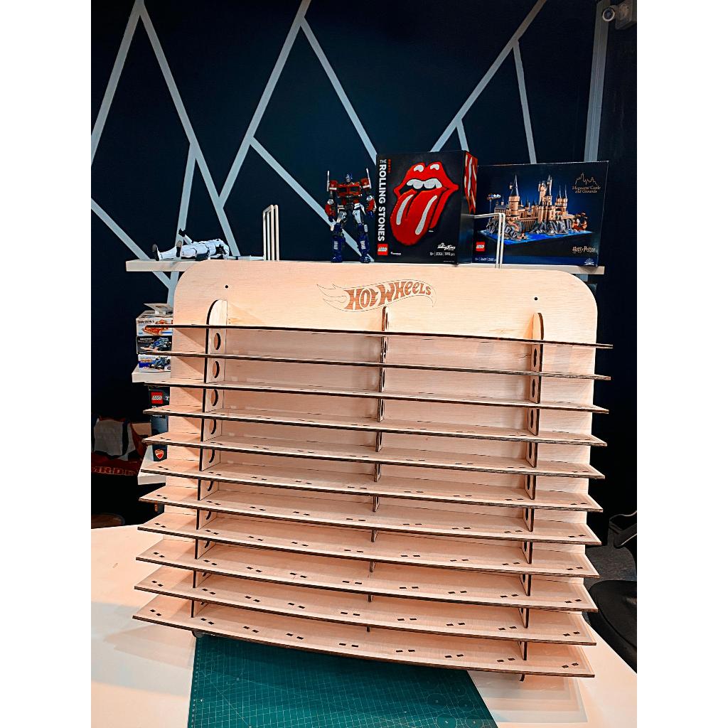 99 SLOT PLYWOOD HOTWHEEL RACK DIY (SCALE 1/64)