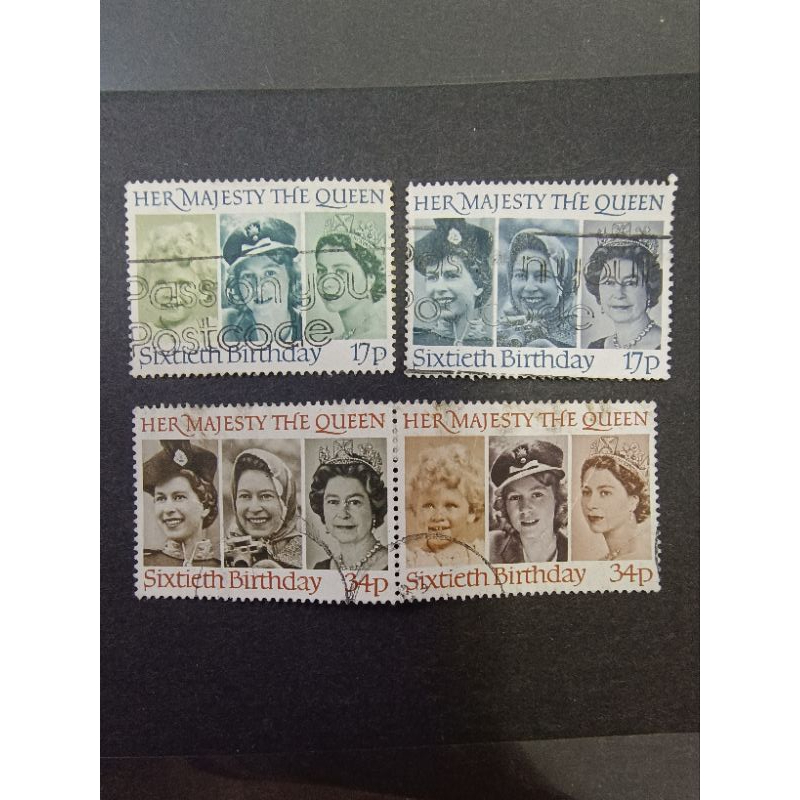 UK81 สหราชอาณาจักร Queen Elizabeth sixtieth วันเกิดครบชุด 4v ใช้