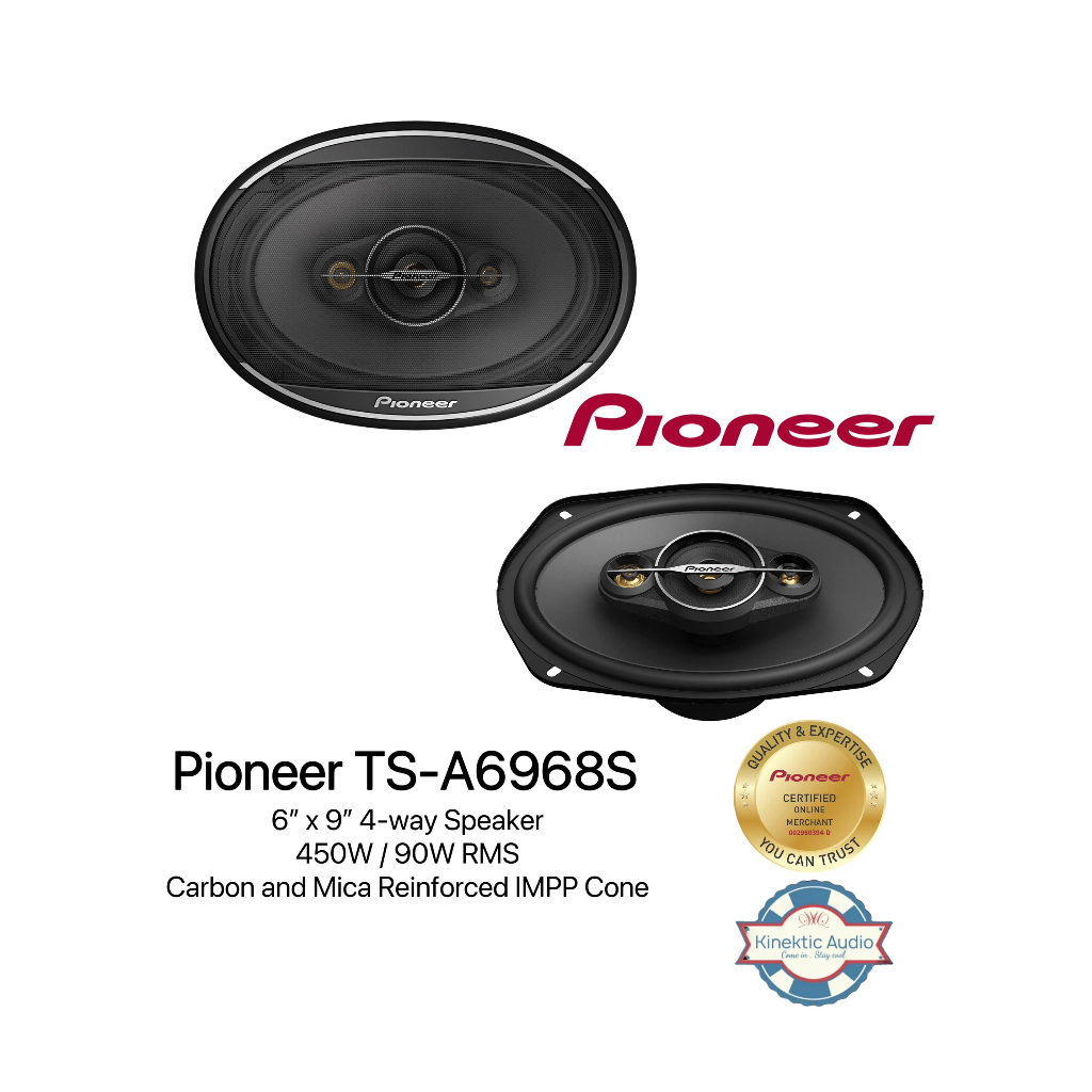 Pioneer TS-A6968S - 6′ x 9′′ ลําโพง 4 ทาง / ลําโพงเคอร์ต้า