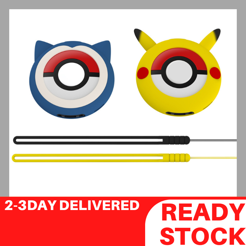 Pokémon GO Plus เคสซิลิโคนการ์ตูนอะนิเมะ Kawaii Pika เคสกันกระแทกพร้อมเชือก