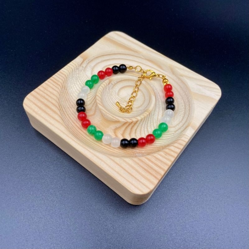 - กําไลข้อมือ Palestine แฮนด์เมด D Gelang Rantai Rondelle โดนัทลูกปัด Palestin Gaza