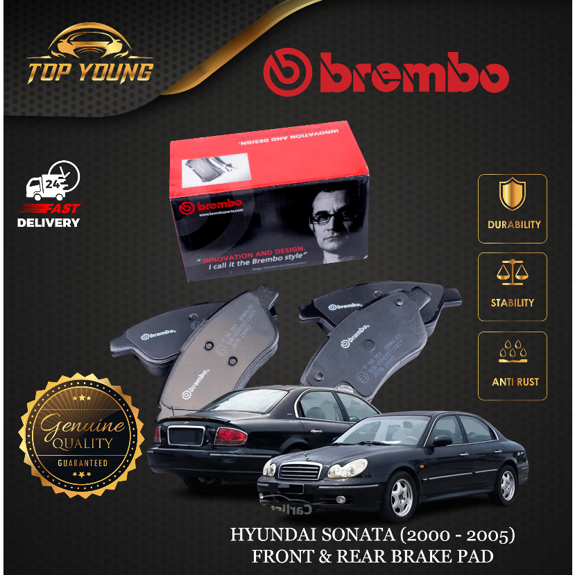 BREMBO HYUNDAI SONATA EF (2000 - 2005) ผ้าเบรคหน้า-หลัง ของแท้ 100% จากอิตาลี