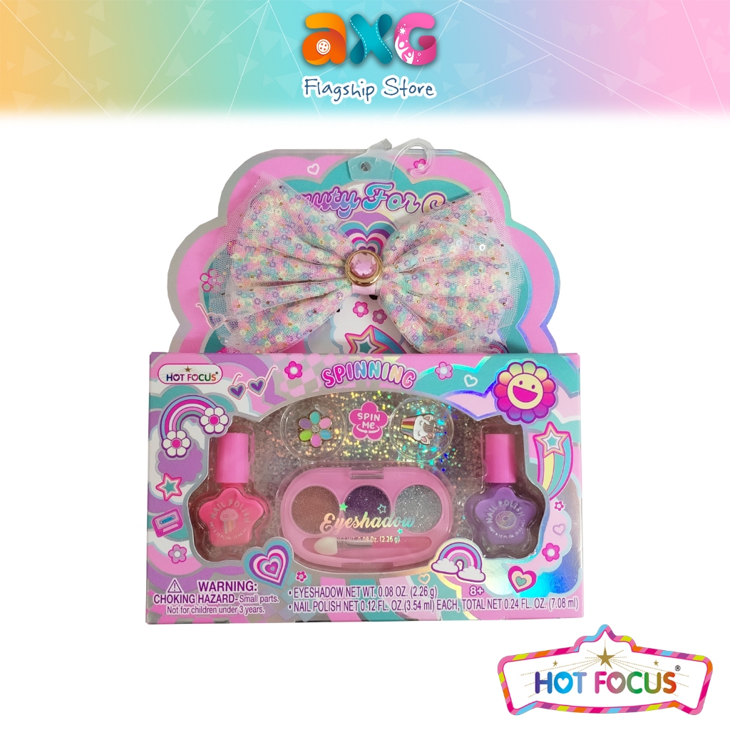 Hot Focus Beauty for Cutie Rainbow Spinning Rings Makeup Set (075RB) Nail Nail Washable Non Toxic