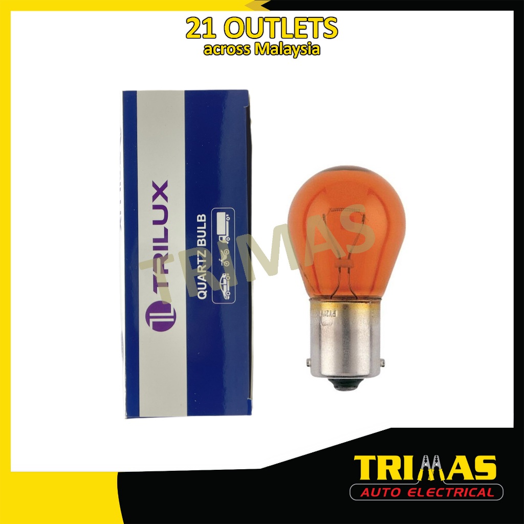 Y1141 12V S25 P21W 1156 Proton Perodua สัญญาณหลอดไฟ Amber Straight (1 PC)