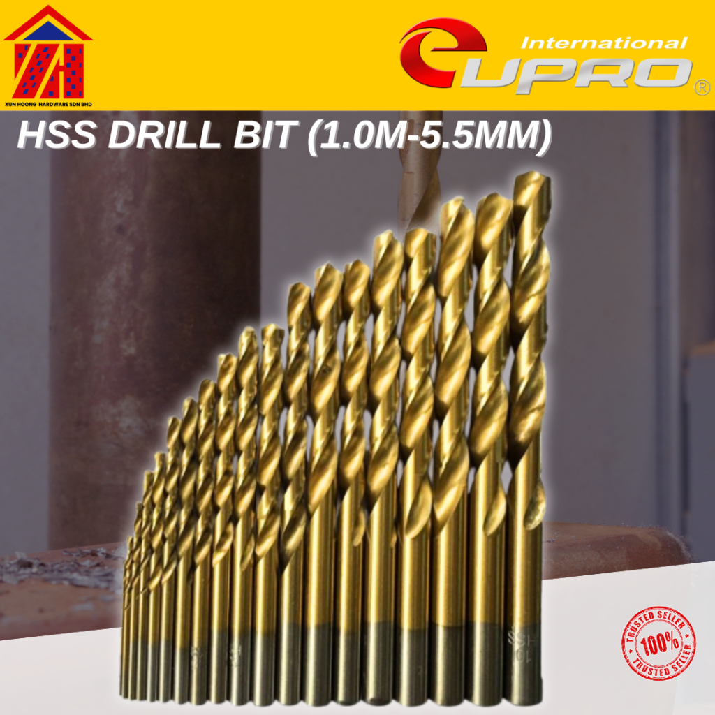 L MALL Eupro HSSCobalt Jobber ดอกสว่านสําหรับเจาะสแตนเลส CR-NI เหล็กแข็ง (1.0M-5.5MM)15 ขนาดสําหรับเ