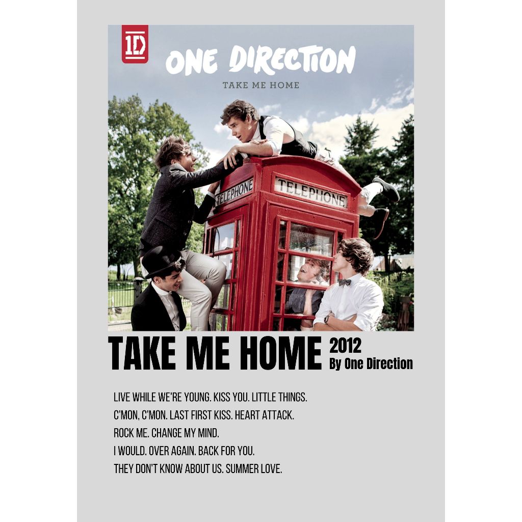 โปสเตอร์ปกอัลบั้ม Take Me Home โดย One Direction