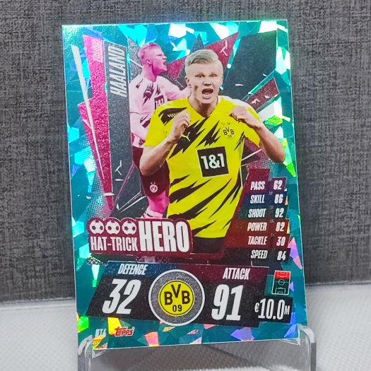 Erling Haaland Dortmund Match Attax Hat Trick Hero Kard Bola Sepak