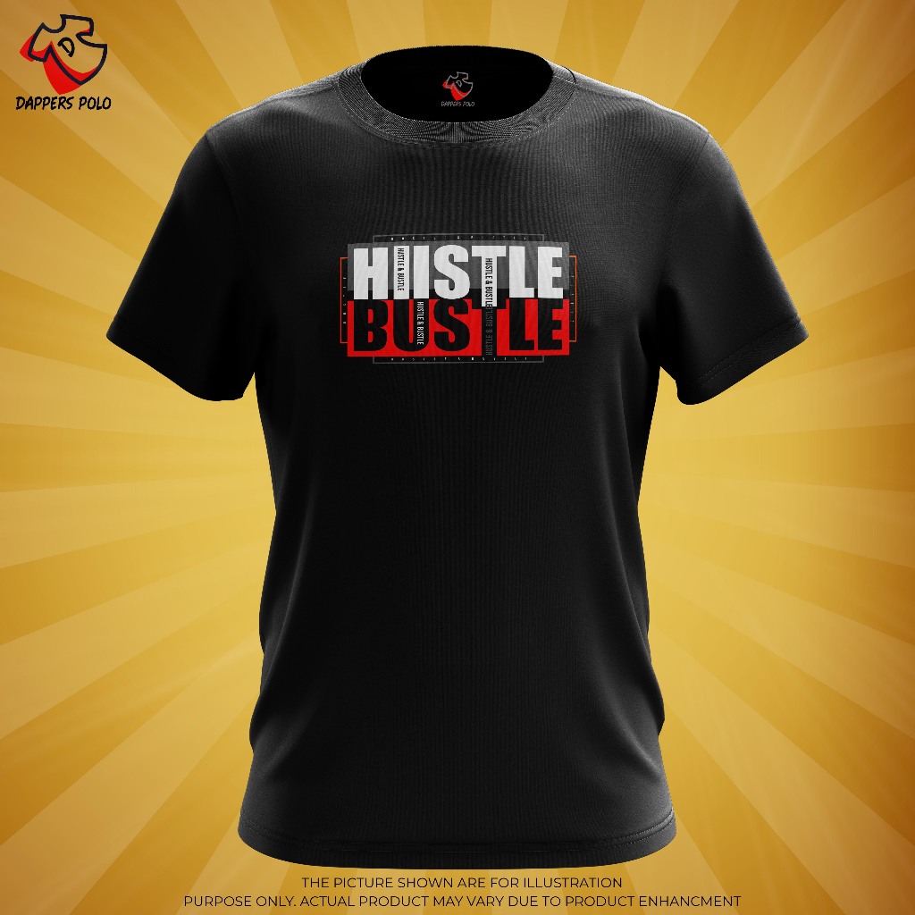 HEBAT 🔥 HUSTLE BUSTLE TSHIRT BAJU HUSTLE BUSTLE ผู้ชายเสื้อยืด UNISEX ผ้าฝ้าย 100%🔥