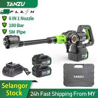 TANZU TZ-PW-180 180 Bar Brushless Cordless High Pressure Washer 21V Portable Car Wash Water Jet