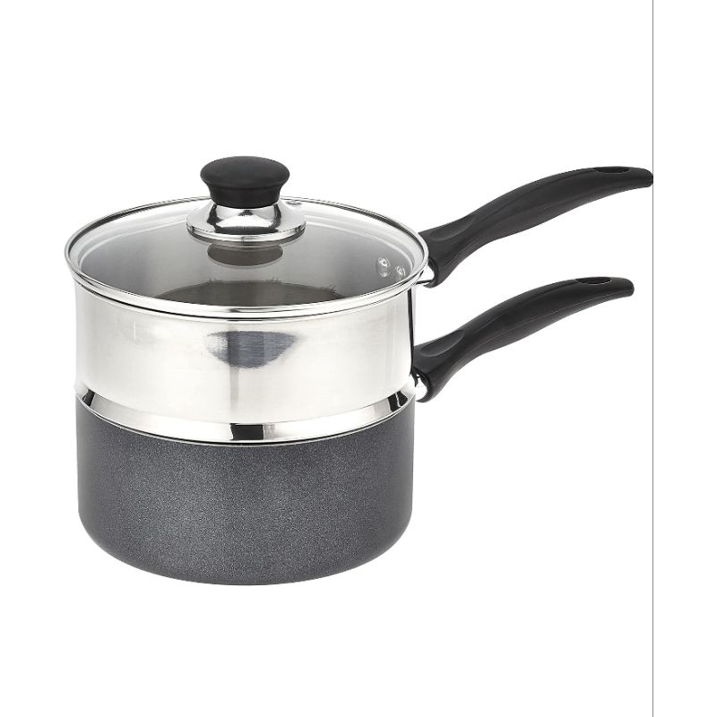 T-fal หม้อต้มคู่แบบไม่ติดพิเศษ 3 Quart ตู้เซฟเตาอบ 350F เครื่องครัว หม้อและกระทะ เครื่องล้างจานปลอดภ