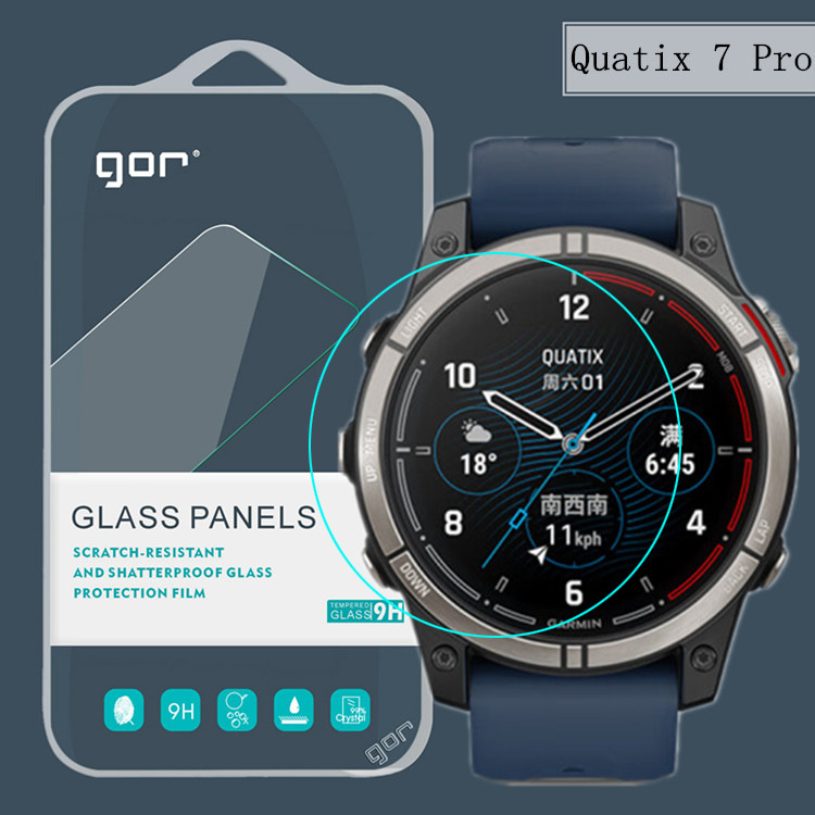Gor 9H 2.5D กระจกนิรภัยป้องกันหน้าจอสําหรับ Garmin Quatix 7 Pro