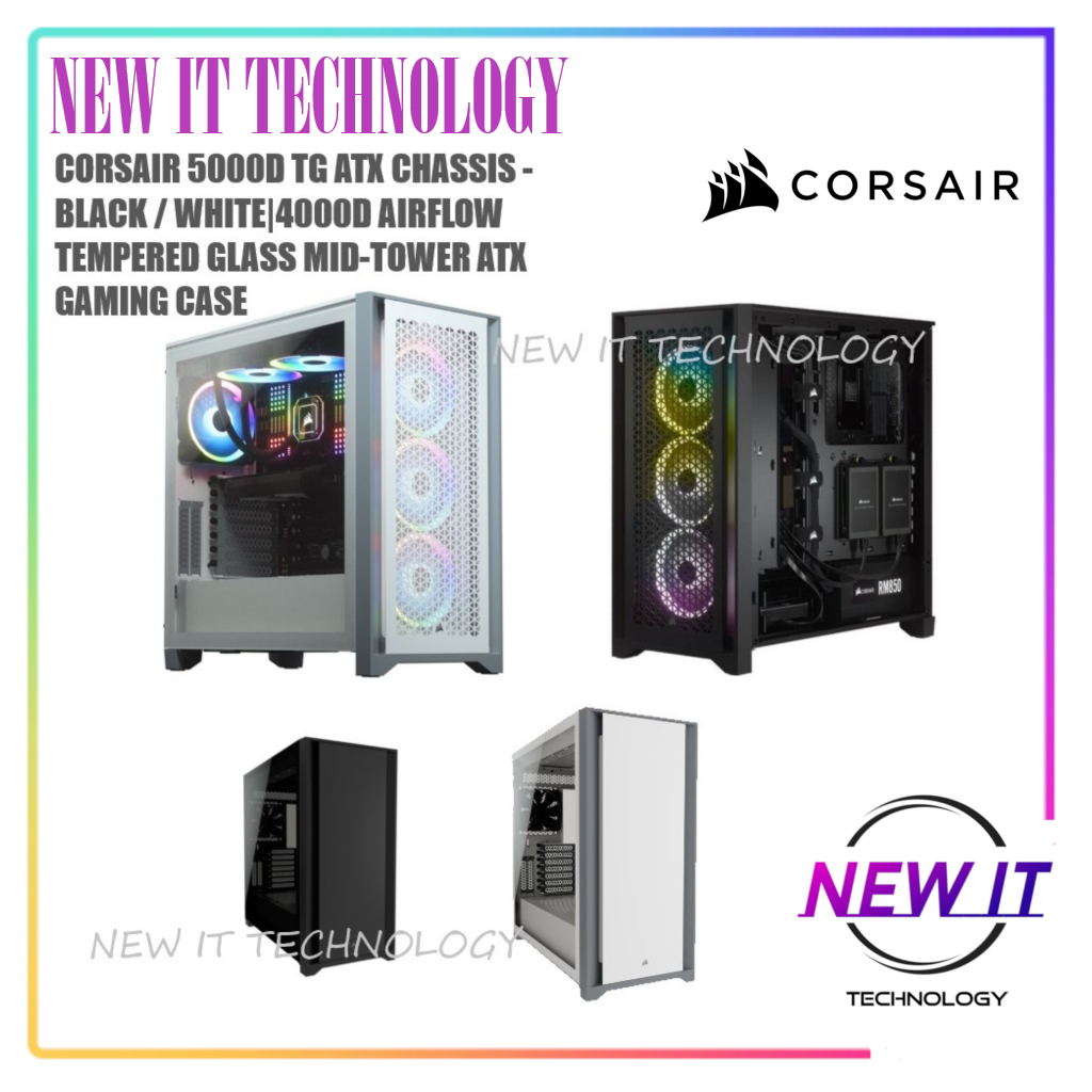 CORSAIR 3000D / 3500X / iCUE Link 3500X / 4000D / 5000D T.G Airflow Mid-Tower ARGB ATX PC Desktop Ca