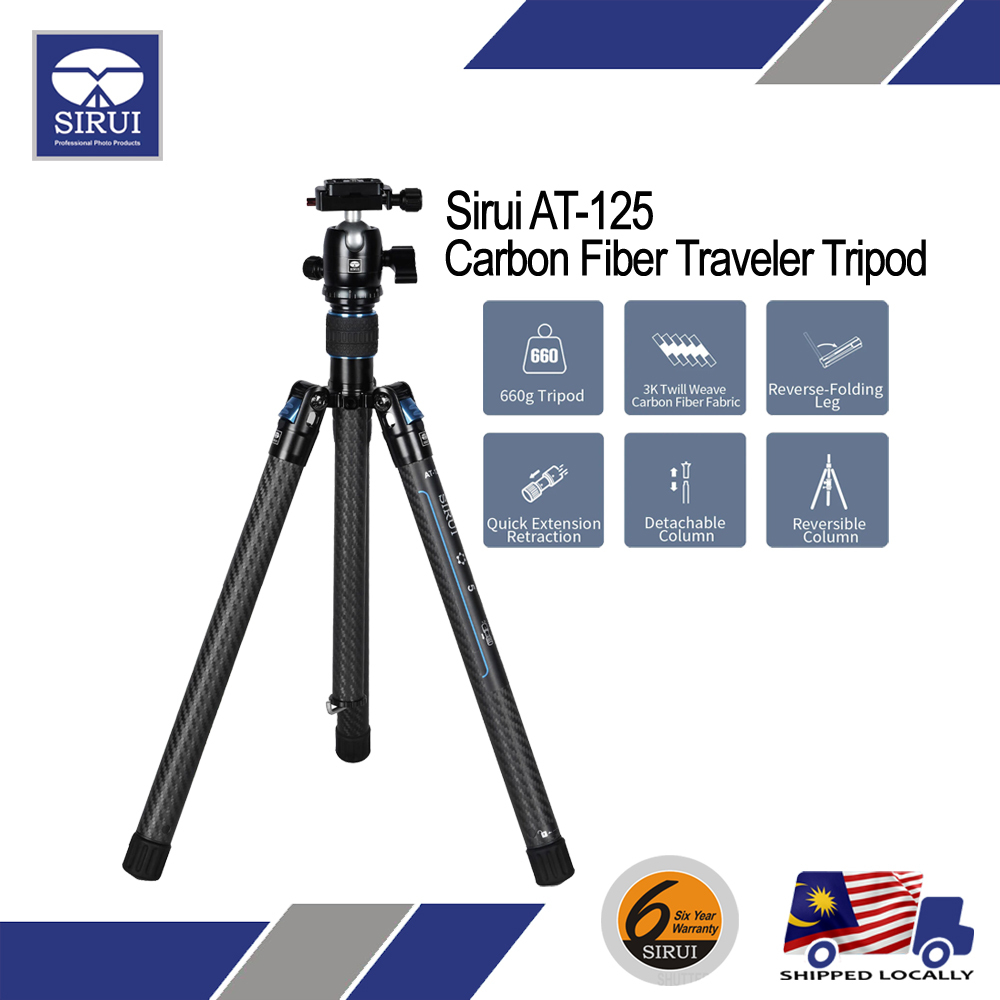 SIRUI AT125 w/B00 BALLHEAD LIGHTWEIGHT & PORTABLE TRAVEL TRIPOD