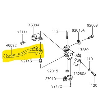 4-KAWASAKI PEMEGANG KLAC & BREK / KAWASAKI LEVER HANDLE - MODEL Z750 Z800 Z900 Z1000 (17-06-24)