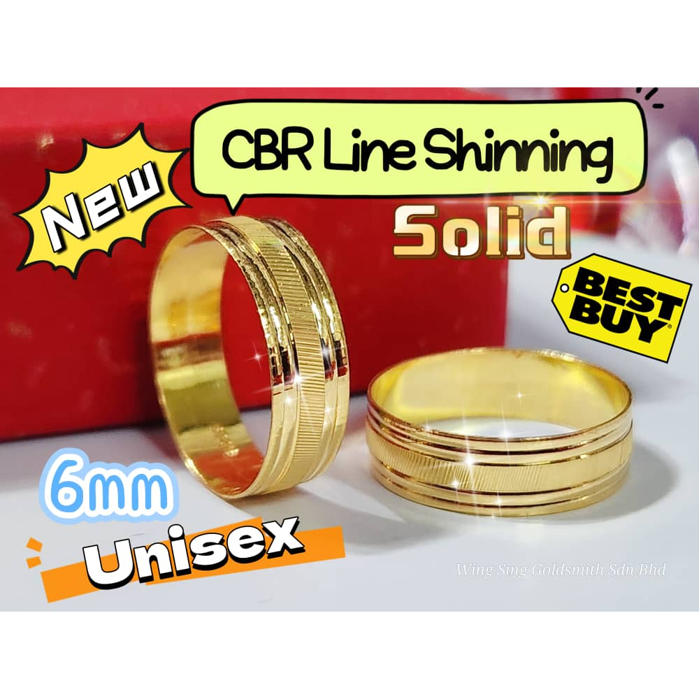 Wing Sing Solid Sand หวายแยกแหวนแฟชั ่ น Bajet Gold 916/916 CBR Budget Line Shinning ตัดแฟชั ่ นแหวน Ratanheart Moslem ( แหวน