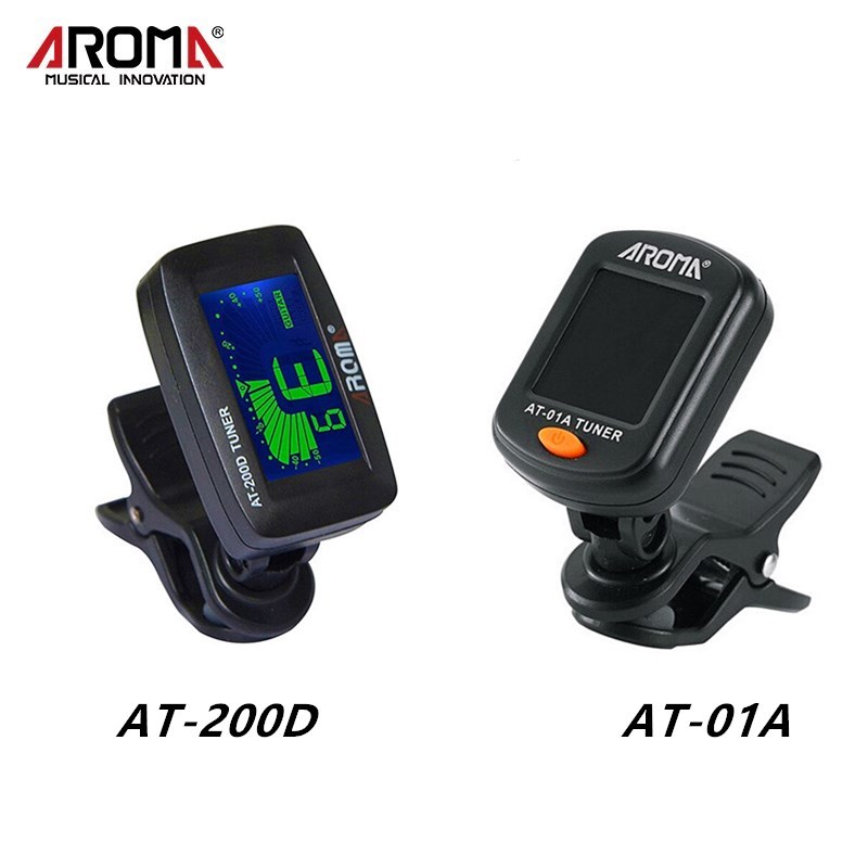 Aroma Guitar Tuner Clip-On Tuning สําหรับกีตาร์ Chromatic ไวโอลิน Ukulele Bass