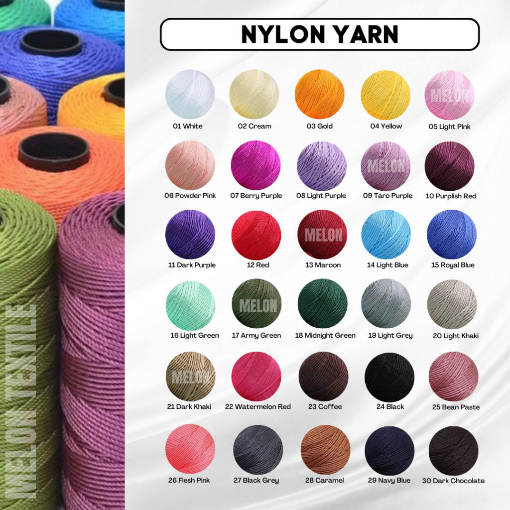 เส้นด้ายไนลอน 100G Benang Nylon Benang Kait Beg / ตาข่ายด้ายไนลอน 100g/Yarn/benang kait