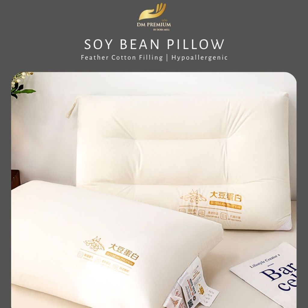 Soy Bean โปรตีน Feather Cotton หมอนนอนคอสนับสนุนเครื่องล้าง Bantal tidur Penyokong Leher APG