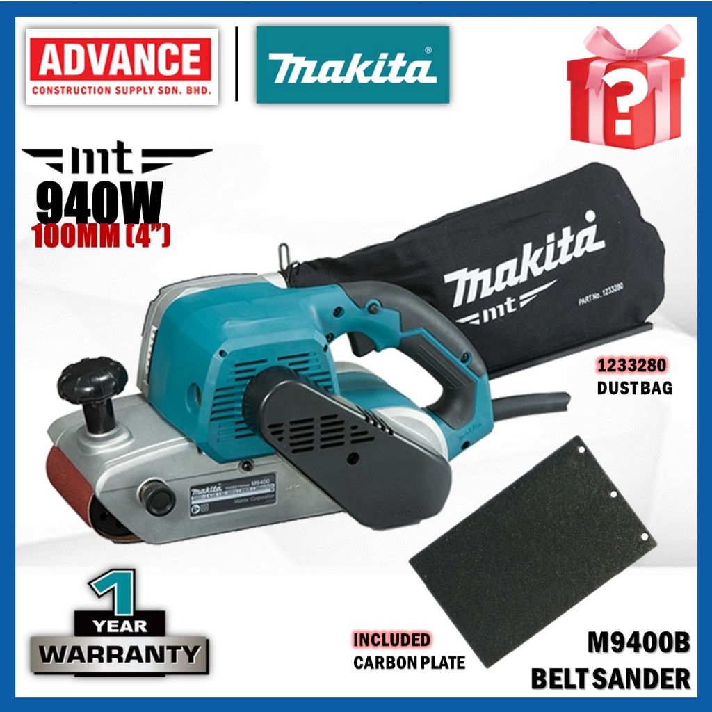 MAKITA MT SERIES M9400 / M9400B เครื่องขัดสายพาน 940W 100MM (4")