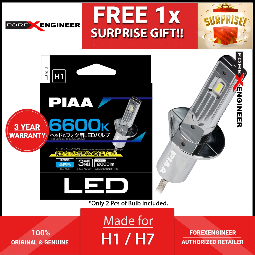 PIAA 4TH GEN Ultra Compact 6600K หลอดไฟ LED สําหรับ H1/H7