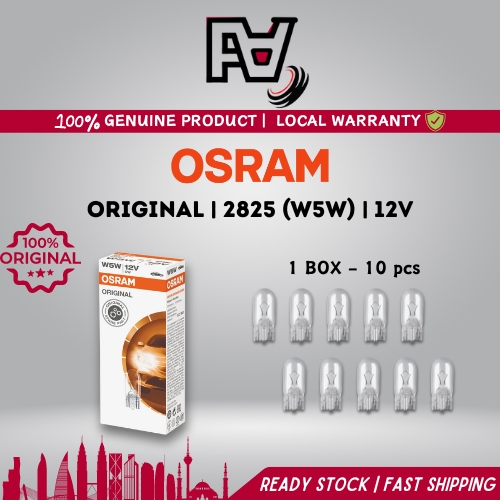 OSRAM 12V 2825 W5W(T10) W2.1x9.5d 1BOX(10PCS) แฟลชออโต้
