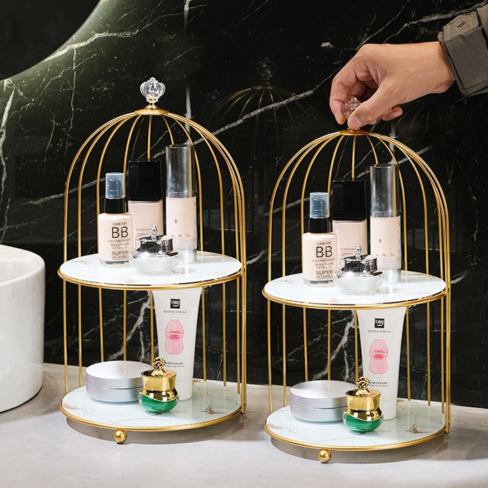 AGL Luxury Cage Bird ห้องนอนห้องน้ําเครื่องสําอาง Skincare Storage Rack HM582