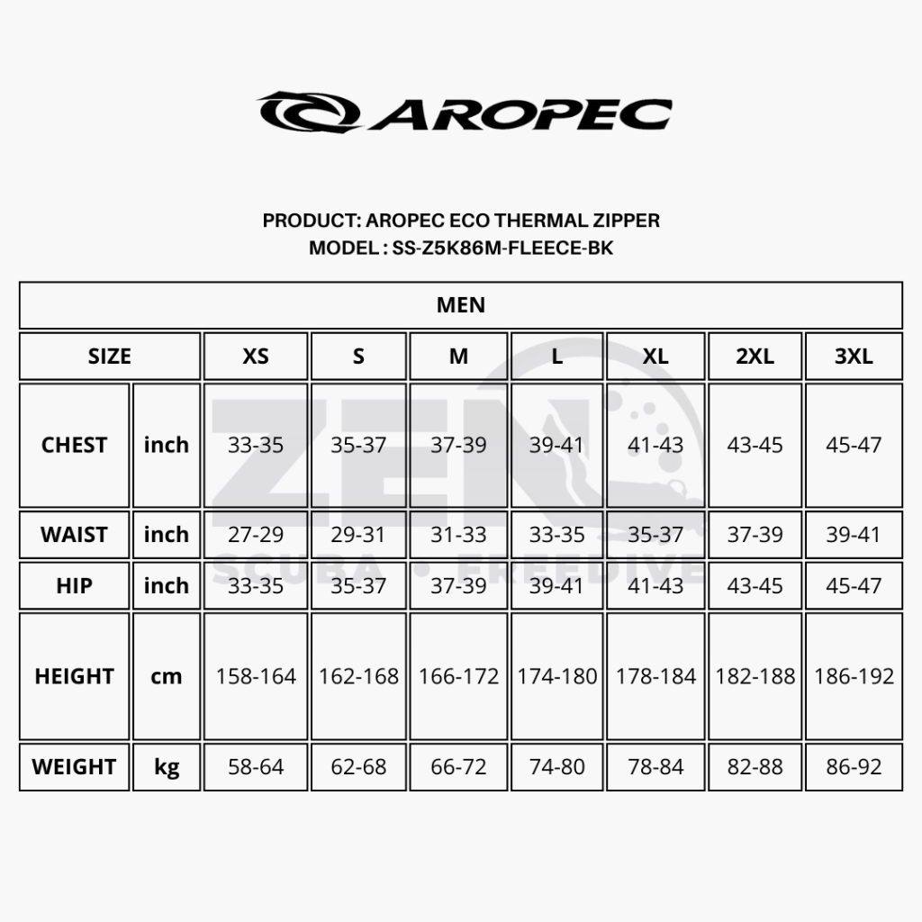 Aropec Eco Thermal Zipper Wetsuit Jacket Unisex ขนแกะคุณภาพสูง ราคา ถูกที่สุด ดีลบีเคเค แกลเลอรีภาพที่ 4