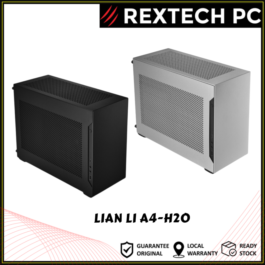 Lian LI A4-H2O (PCIE 4.0) Mini-ITX SFX Case Sandwich Layout PC Desktop Casing - สีดํา / สีเงิน