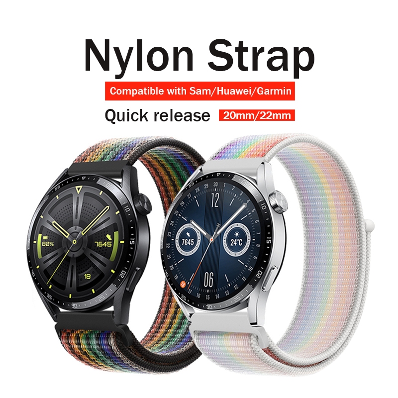 [MY] Universal Samsung, Huawei, Garmin, Fossil Smartwatch Sport Loop Nylon Strap - 20mm & 22mm