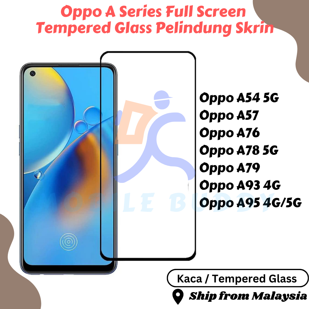 <KACA>MB Oppo A54/A57/A76/A78/A79/A93/A95/4G/5G Clear Privacy Full Screen Pelindung Skrinกระจกนิรภัย