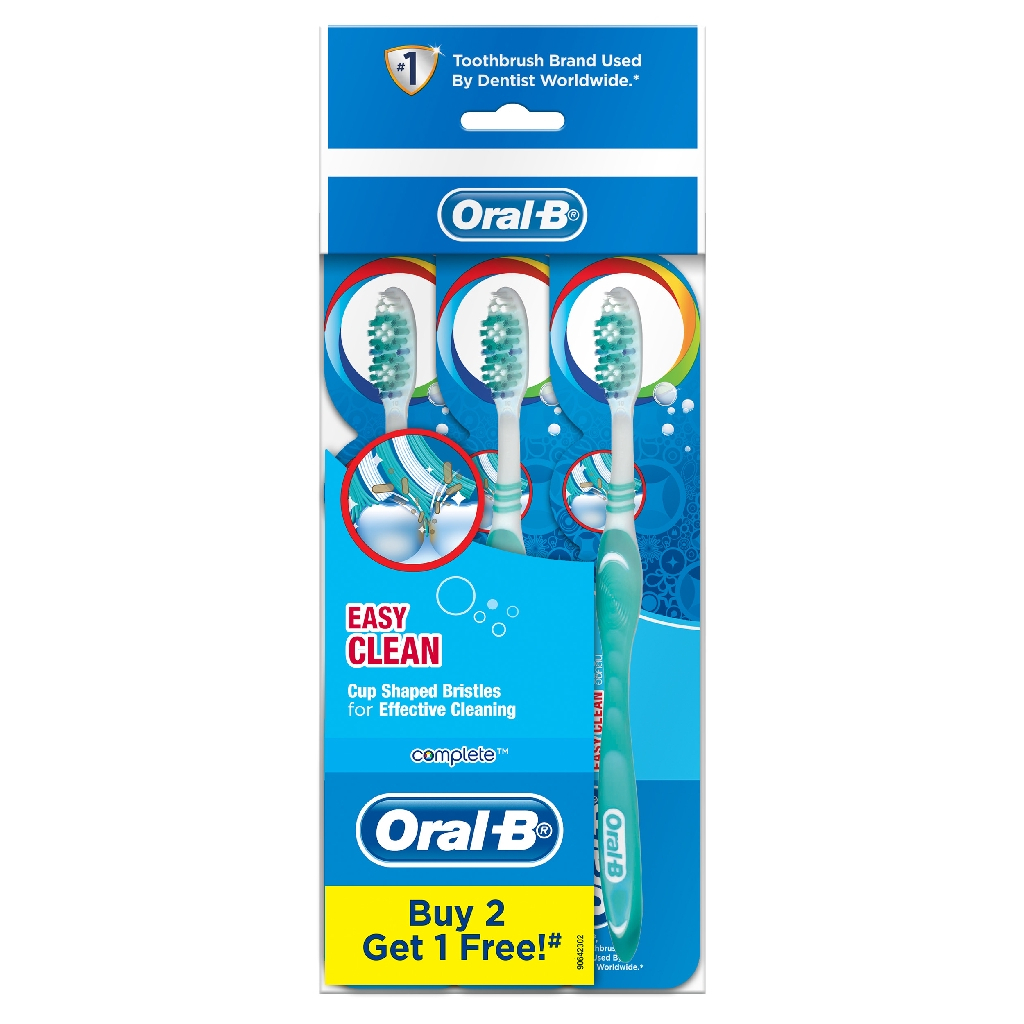 Oral-B Complete Easy Clean (Medium/Soft) แปรงสีฟัน 3 ชิ้น