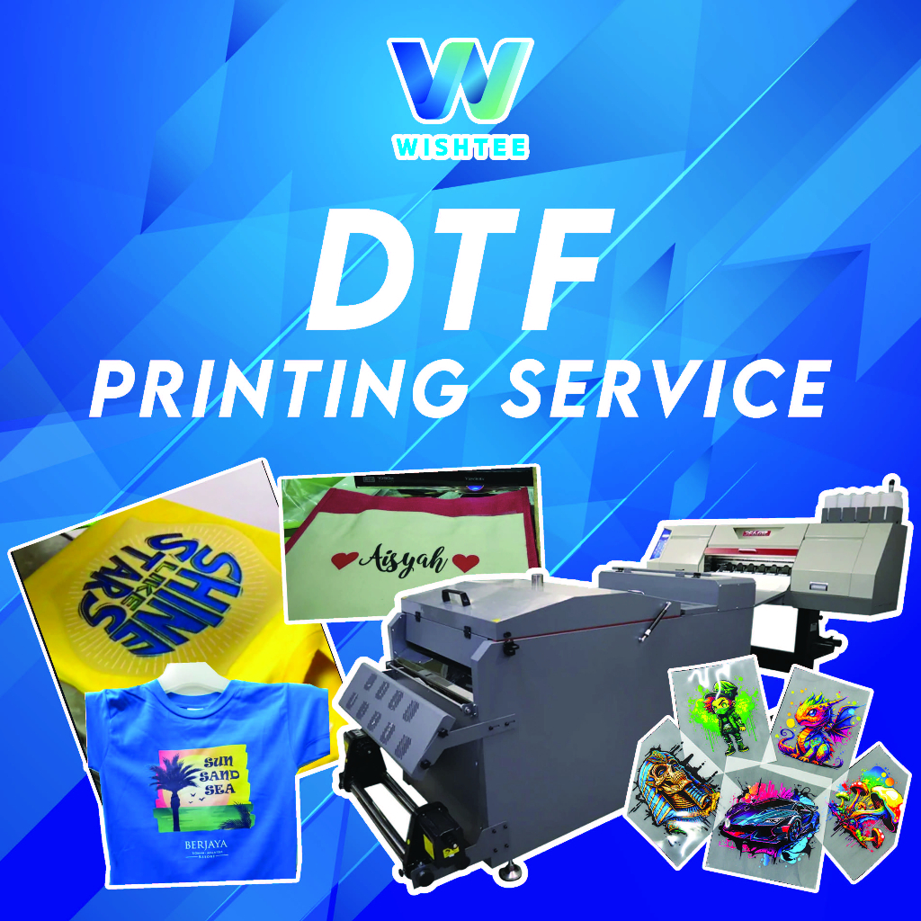 บริการการพิมพ์ DTF สําหรับสติ๊กเกอร์ฟิล์ม DTF (A2 & 1 เมตร)