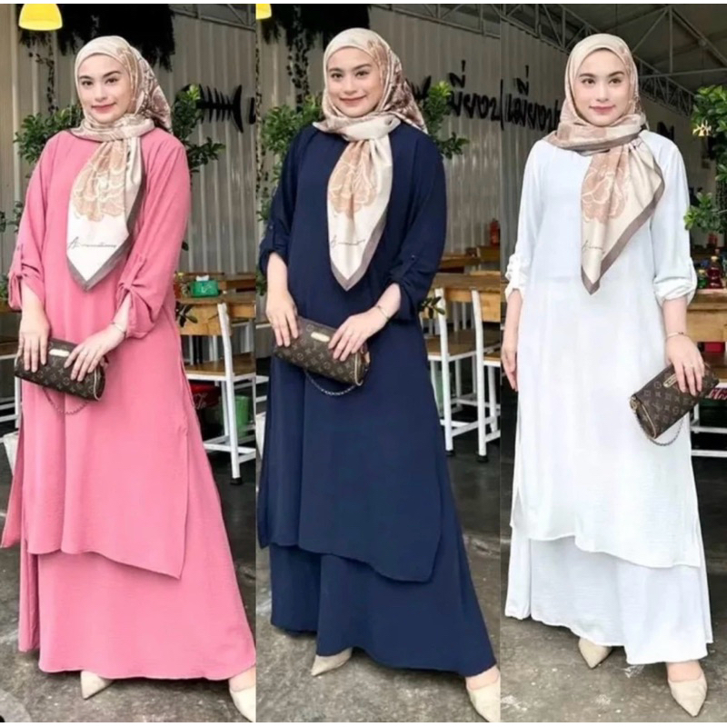 New Suit Bella Set Muslimah Plain Ironless Labuh Wanita Clothing