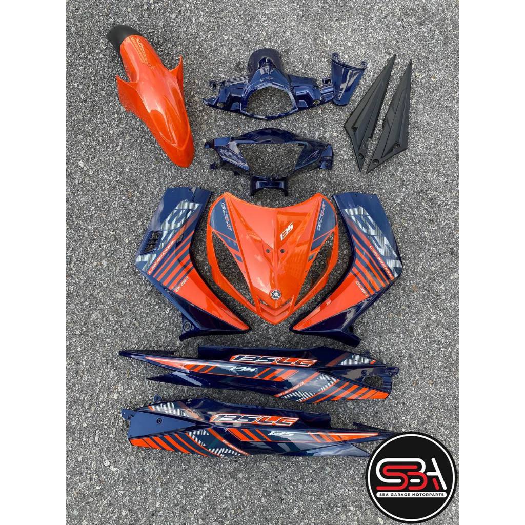 COVERSET LC135 V1 YAMAHA DOCTOR P ORANGE BATMAN 025 2015 NEW DESIGN STRIPE SIAP TANAM CLEAR 2K
