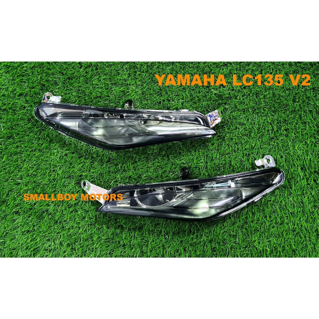 YAMAHA LC135 V2 ป้ายหน้า INDICATOR TINTED SIGNAL DEPAN LR KIRI KANAN SET LC 135 135V2 LC135-V2