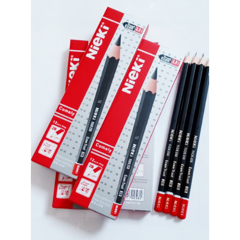 Nieki Trust Exam Pencil 2B / Sketch Pencils สําหรับการสอบและการเขียน Nikki Neiki