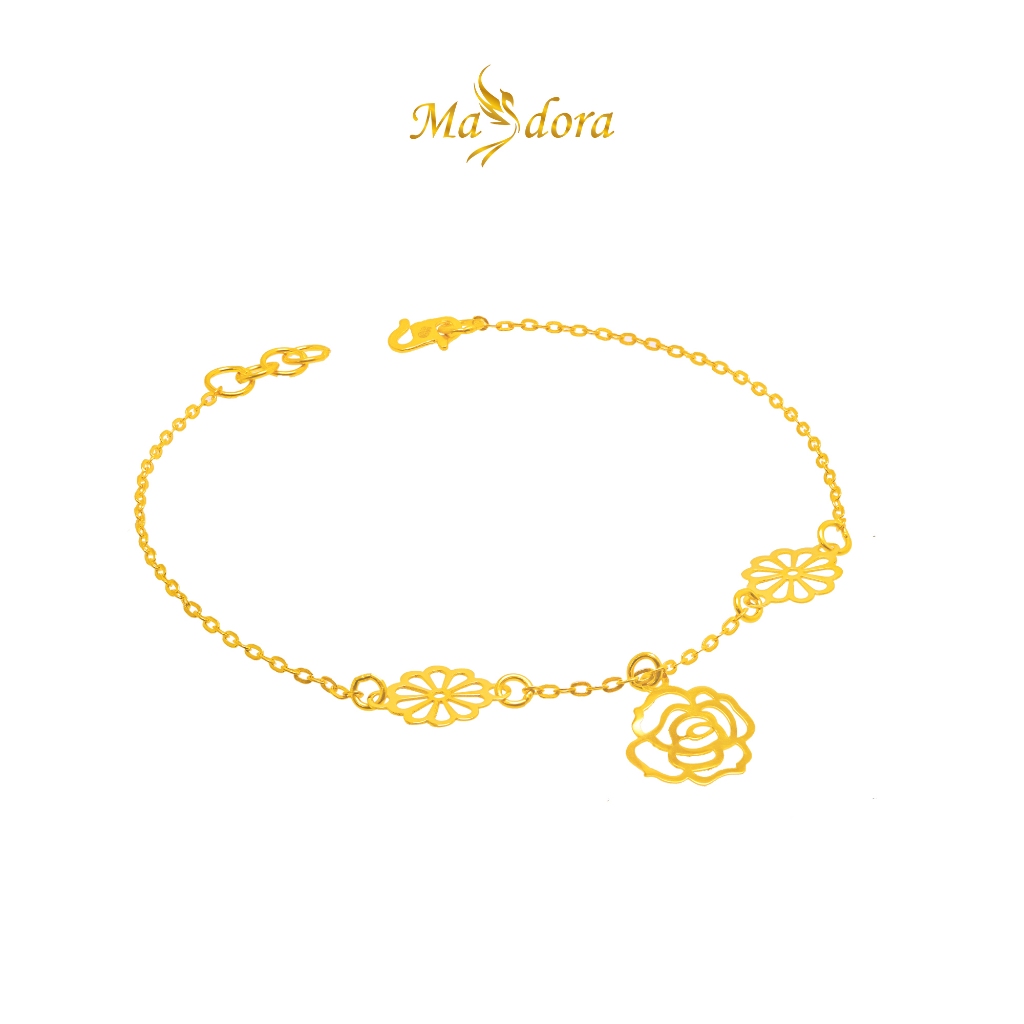Masdora Dangling Rose Minimalist Gold Bracelet ( วันคริสต ์ มาส 916 )