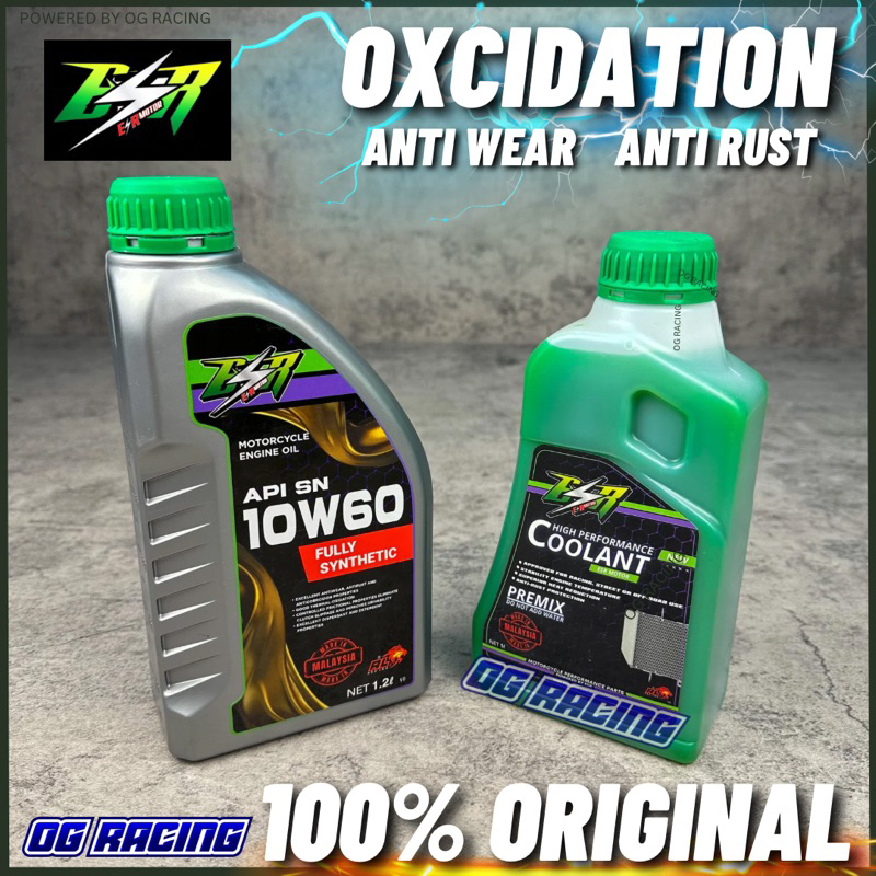 ESR MOTOR OIL ENGINE OIL 1L/ 1.2L SEMI M/ FULLY SYNTHETIC MINYAK 2T COOLANT ESR 10W40 15W50 10W60 น้
