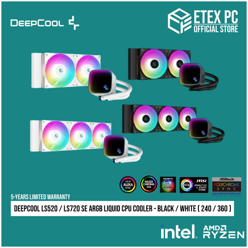 DeepCool LS520 / LS720 SE ARGB Liquid CPU Cooler - สีดํา / สีขาว ( 240 / 360 )