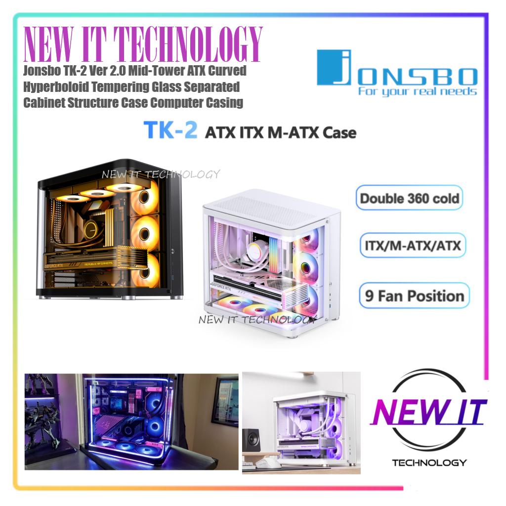 Jonsbo A4 & V8 & U1-PLUS & C6 & Z20 & TK-1 & TK-2 Ver 2.0 & TK-3 ITX & MATX & ATX Mid-Tower เคสกระจก