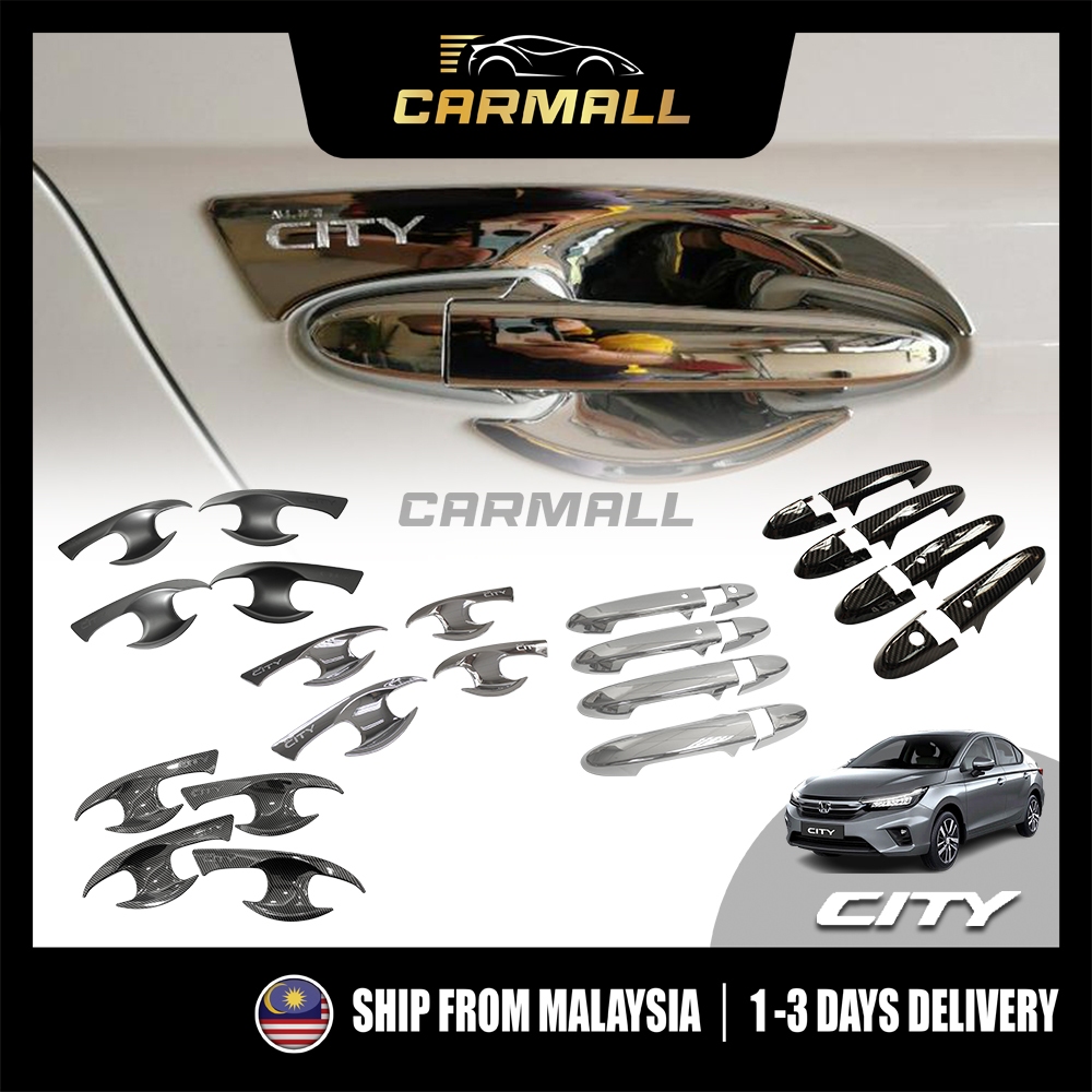 Honda City GN2 7th Hatchback ฝาครอบชามประตูด้านนอก Chrome Sporty Mate Black 2020 - 2025 GN MK7 [CARM
