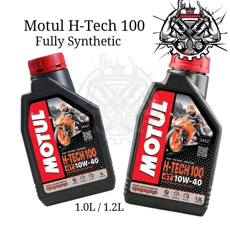 น้ํามันเครื่อง Motul H-Tech 100 4T สังเคราะห์แท้ 10W-40 1Liter 1.2Liter