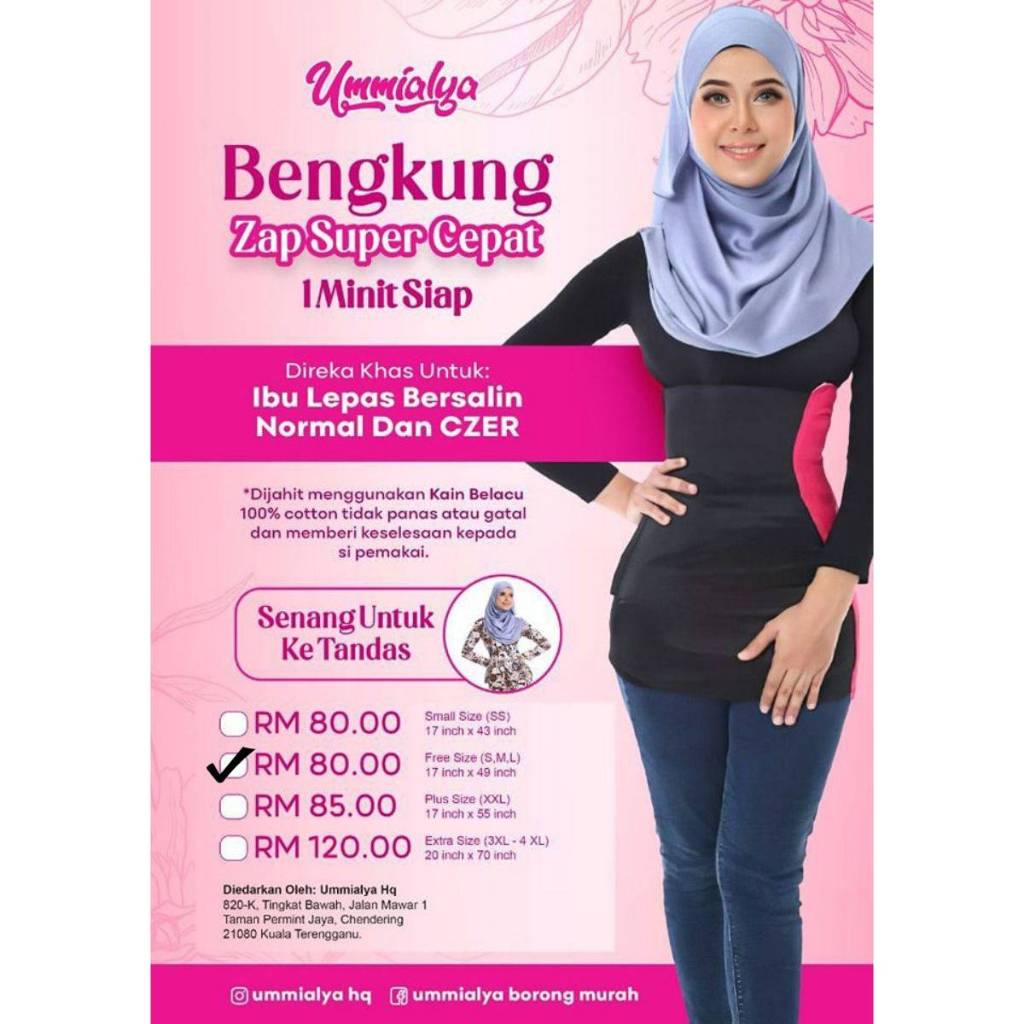 Ummialya Bengkung Zap Super Cepat 2 Free Size (S, M, L)