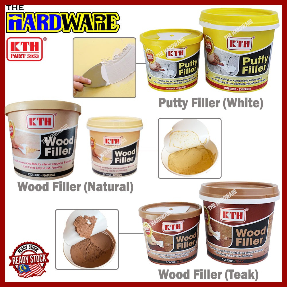 [0.5 กก./1.5 กก.]KTH Putty Wood Filler บรรจุ Cracks และ Holes-White/Teak/Natural/Pengisian Lubang Di
