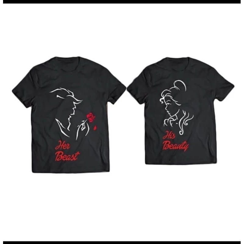 เสื้อยืด COUPLE HIS BEAUTY & HER เสื้อยืด UNISEX ที่ดีที่สุด 100% COTTON PREMIUM QUALITY