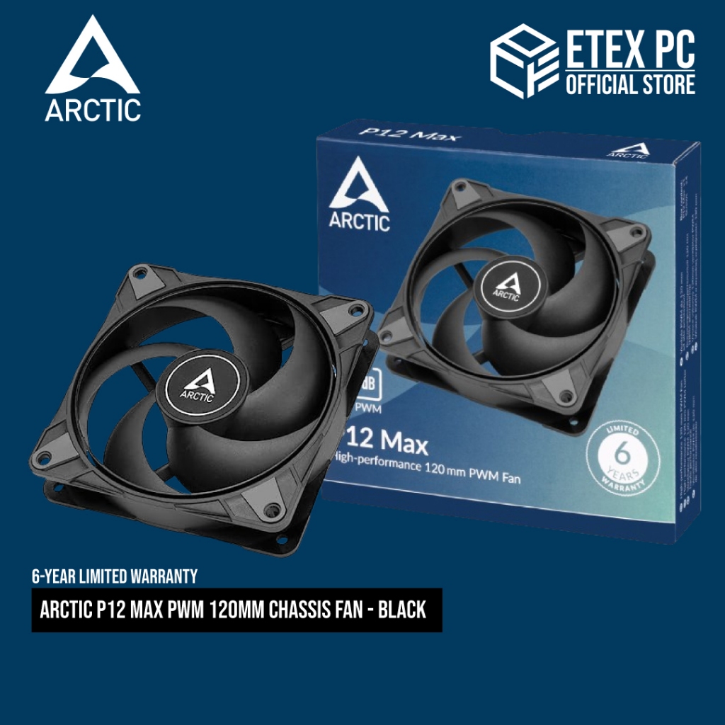 พัดลมแชสซี Arctic P12 Max PWM 120mm - สีดํา ACFAN00280A