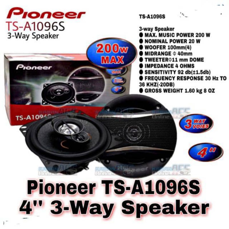 TS 1096 PIONEER 4 INCH 2 WAY SPEAKER 22OW