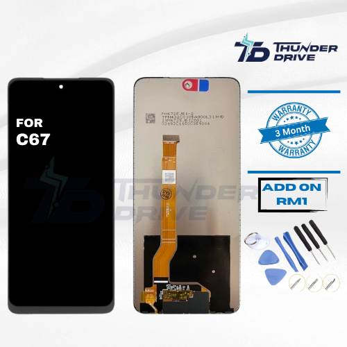 ไดรฟ์ทันเดอร์เข้ากันได้กับหน้าจอสัมผัส LCD realme C67